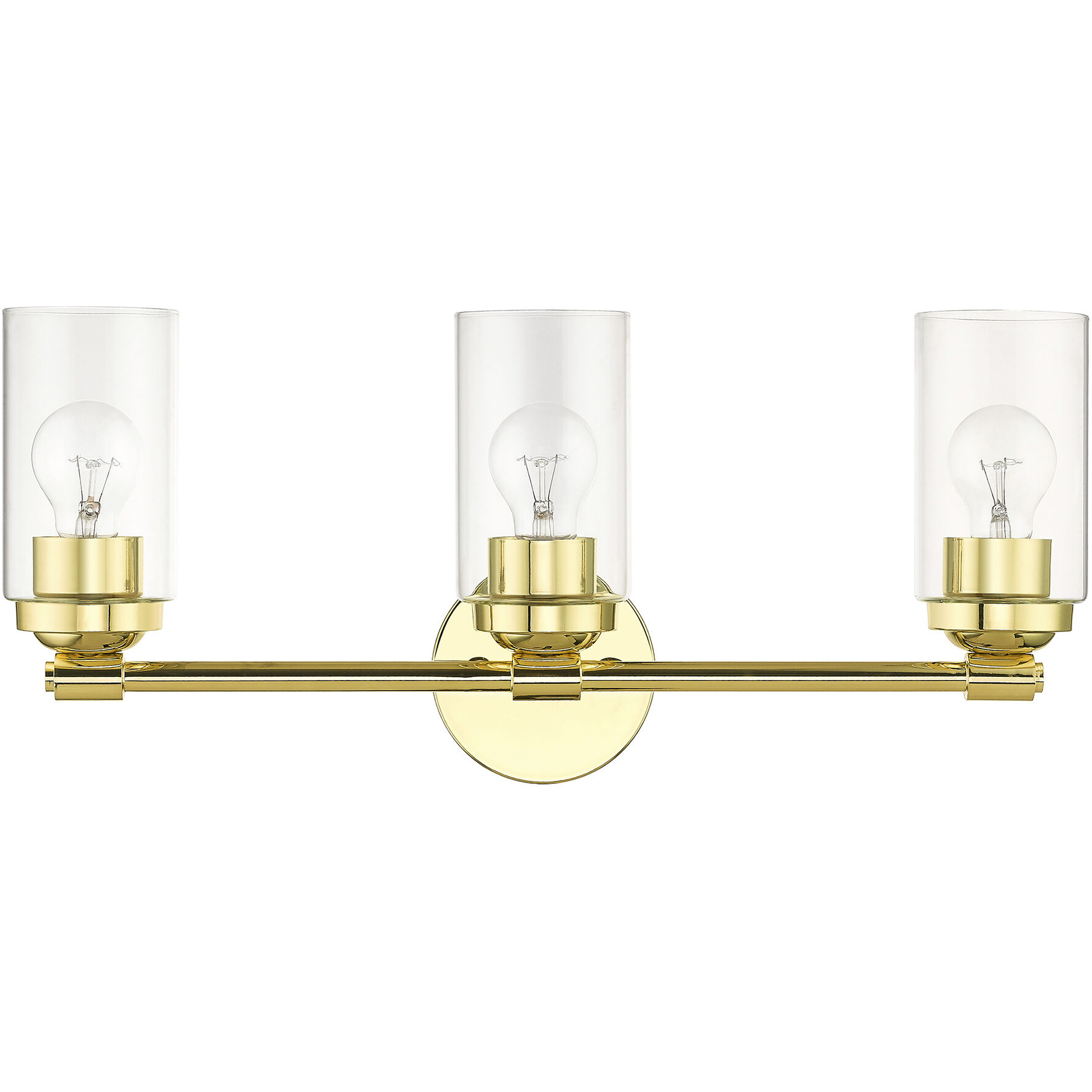 Whittier 3 Light 22 inch Polished Brass Vanity Sconce Wall Light