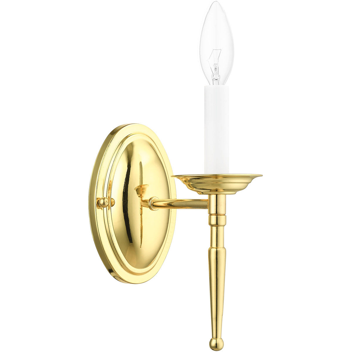 Williamsburgh 1 Light 4 inch Polished Brass Wall Sconce Wall Light