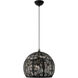 Chantily 3 Light 16 inch Black with Brushed Nickel Accents Pendant Ceiling Light