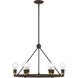 Lansdale 6 Light 25 inch Bronze with Antique Brass Accents Chandelier Ceiling Light