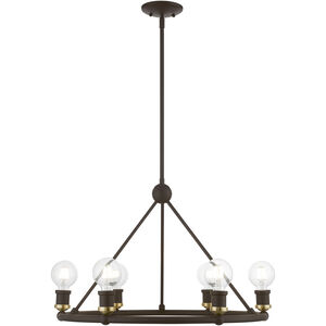 Lansdale 6 Light 25 inch Bronze with Antique Brass Accents Chandelier Ceiling Light