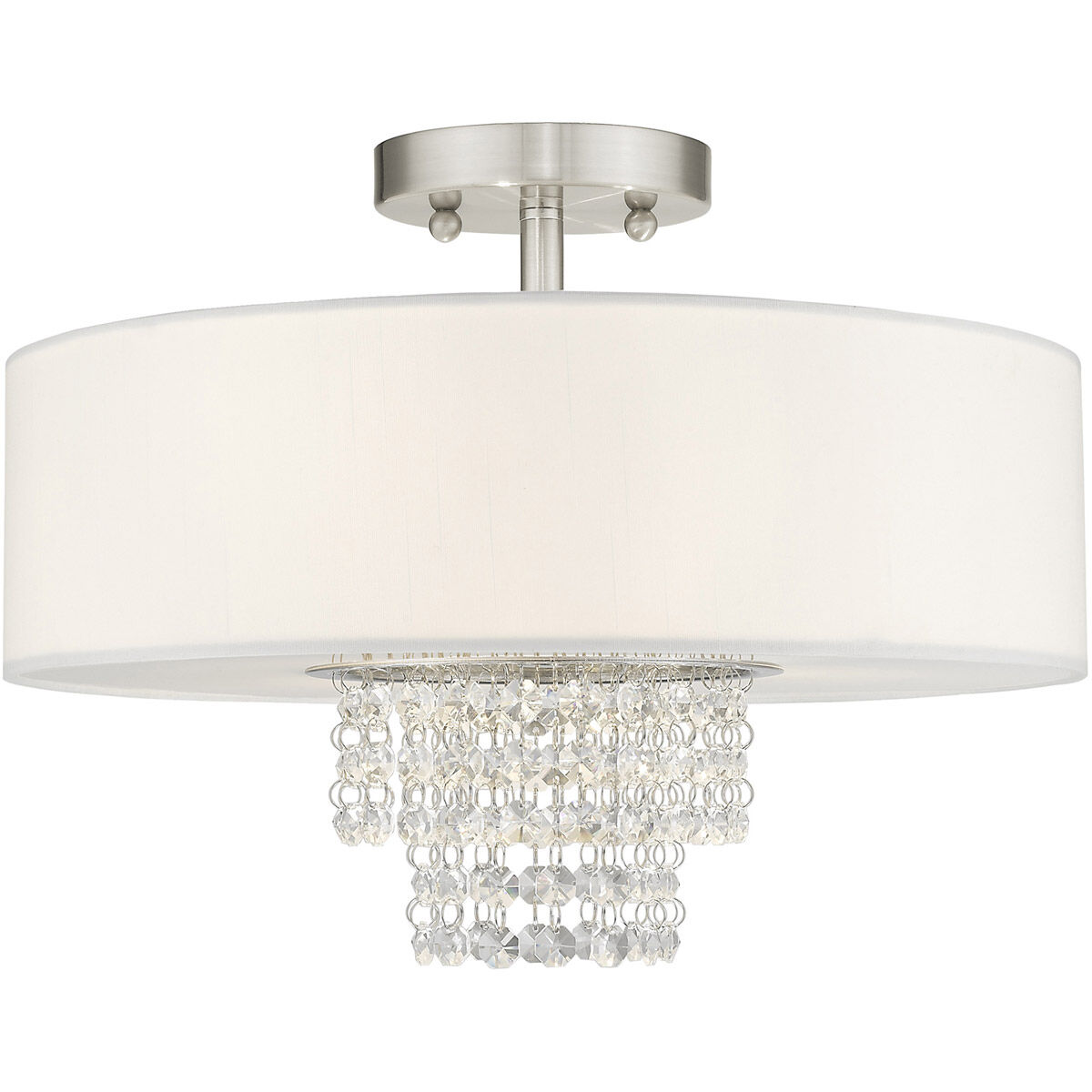 Carlisle 3 Light 15 inch Brushed Nickel Semi-Flush Mount Ceiling Light