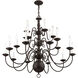 Williamsburgh 20 Light 36 inch Bronze Chandelier Ceiling Light