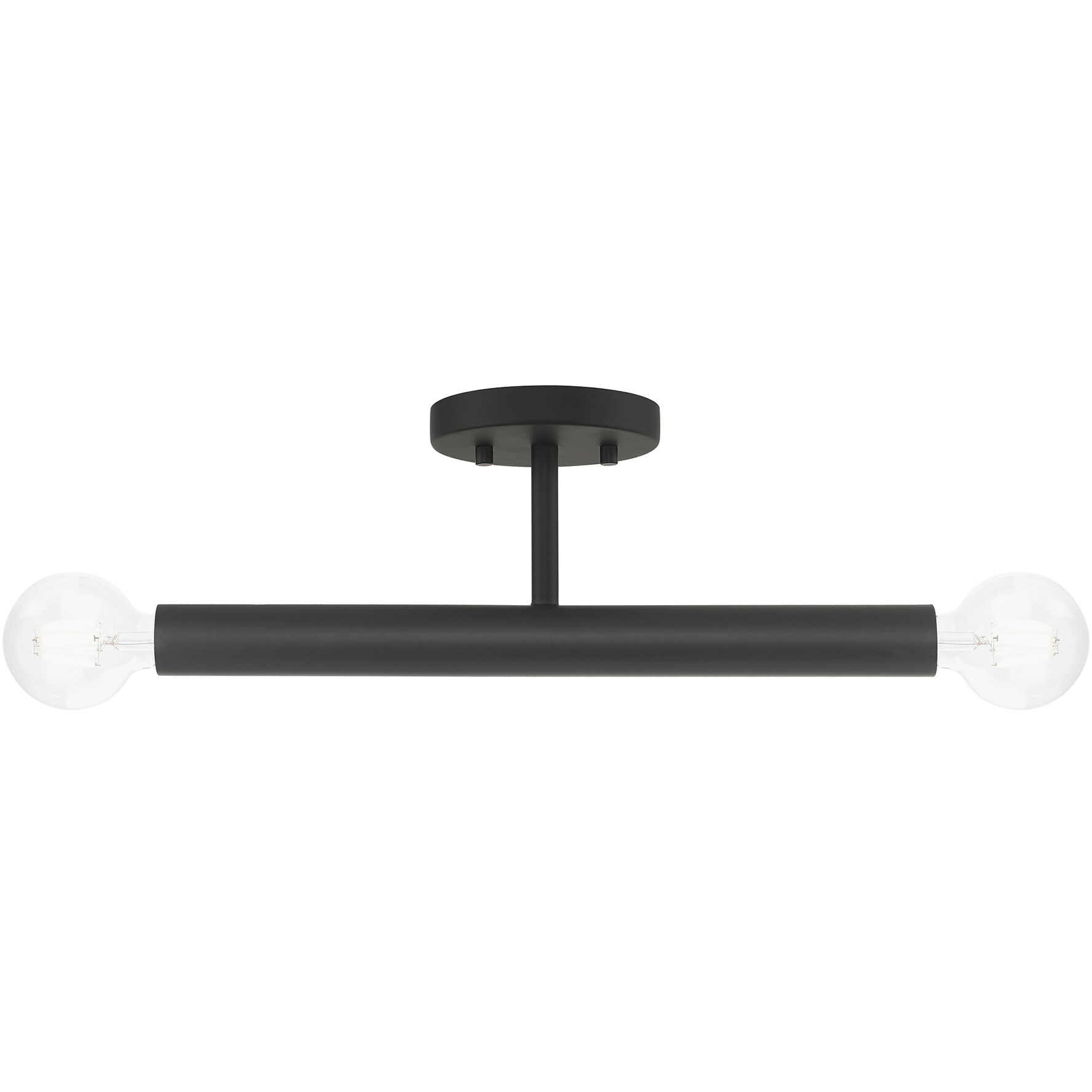 Copenhagen 2 Light 5.13 inch Black Semi-Flush Ceiling Light