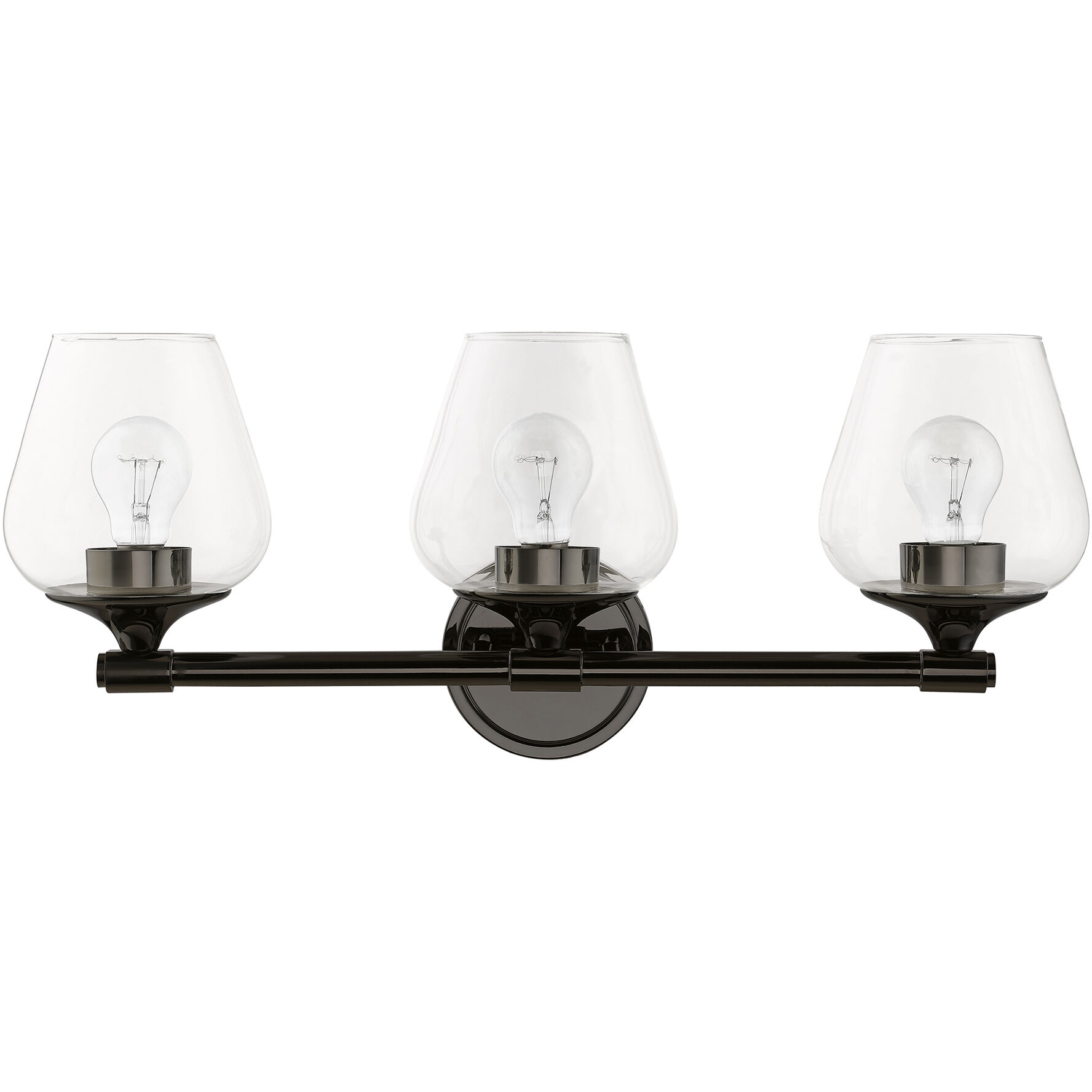 Willow 3 Light 23 inch Black Chrome Vanity Sconce Wall Light