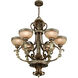 Seville 6 Light 30 inch Palacial Bronze with Gilded Accents Chandelier Ceiling Light