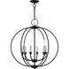 Milania 6 Light 25 inch Black with Brushed Nickel Accents Chandelier Ceiling Light