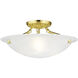 Oasis 3 Light 16 inch Polished Brass Semi-Flush Mount Ceiling Light
