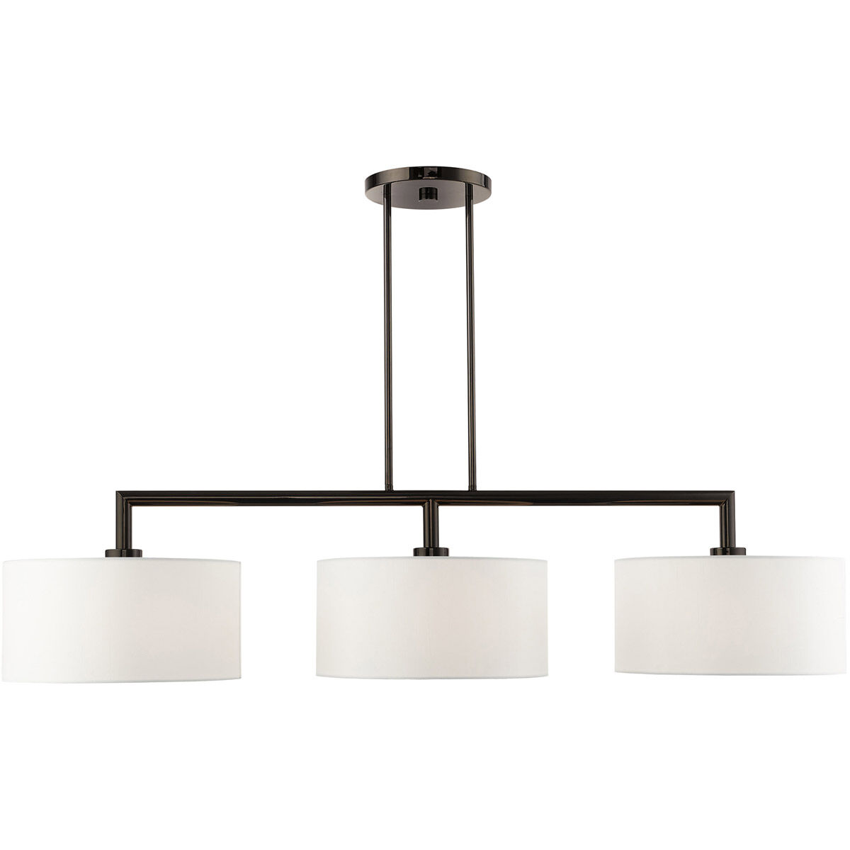 Meridian 3 Light 51 inch Black Chrome Linear Chandelier Ceiling Light