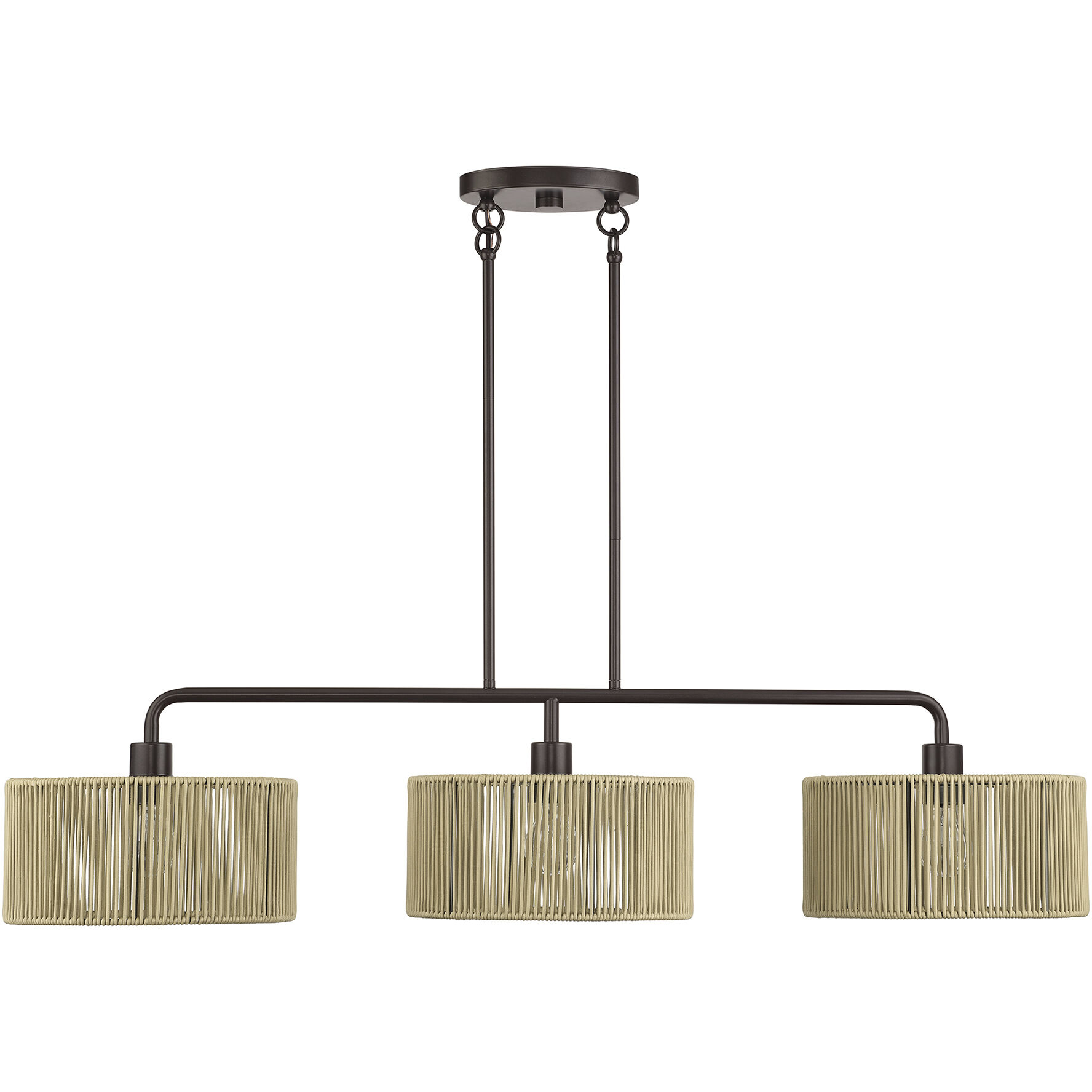 Goldiemesh 3 Light 46 inch English Bronze Linear Chandelier Ceiling Light, Extra Large