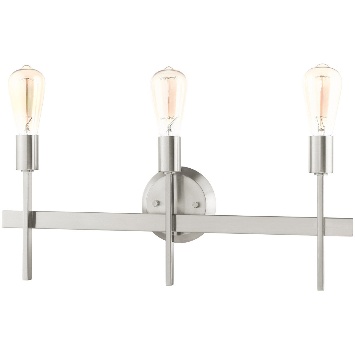 Prague 3 Light 23.5 inch Brushed Nickel Vanity Sconce Wall Light
