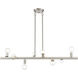 Bannister 8 Light 42 inch Brushed Nickel Linear Chandelier Ceiling Light, Large
