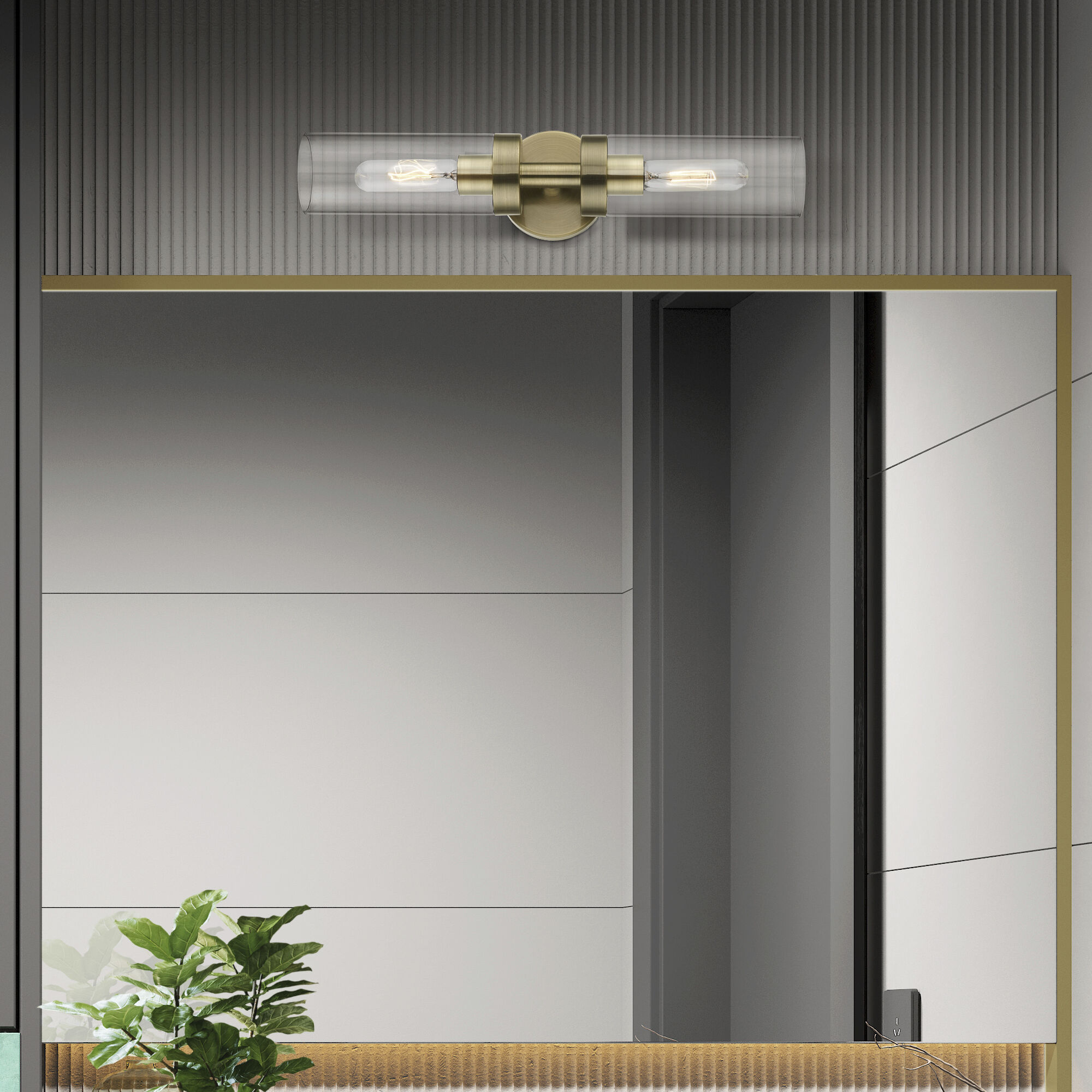 Ludlow 2 Light 4.25 inch Antique Brass Vanity Sconce Wall Light