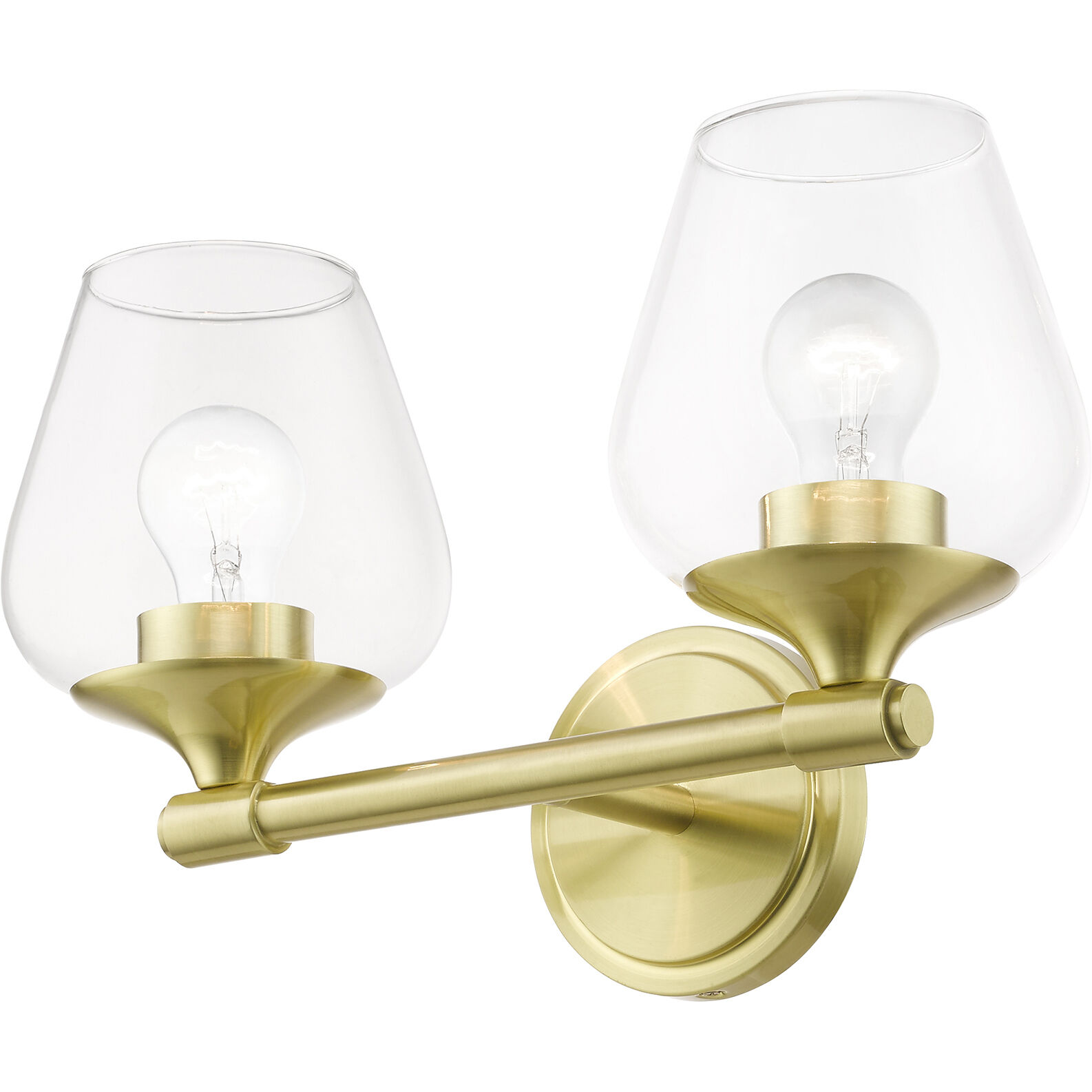 Willow 2 Light 15 inch Satin Brass Vanity Sconce Wall Light