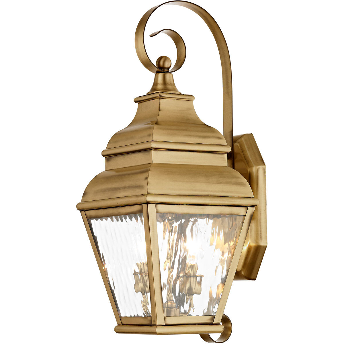 Exeter 2 Light 22 inch Antique Brass Outdoor Wall Lantern