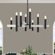 Helsinki 8 Light 38 inch Black with Brushed Nickel Accents Chandelier Ceiling Light