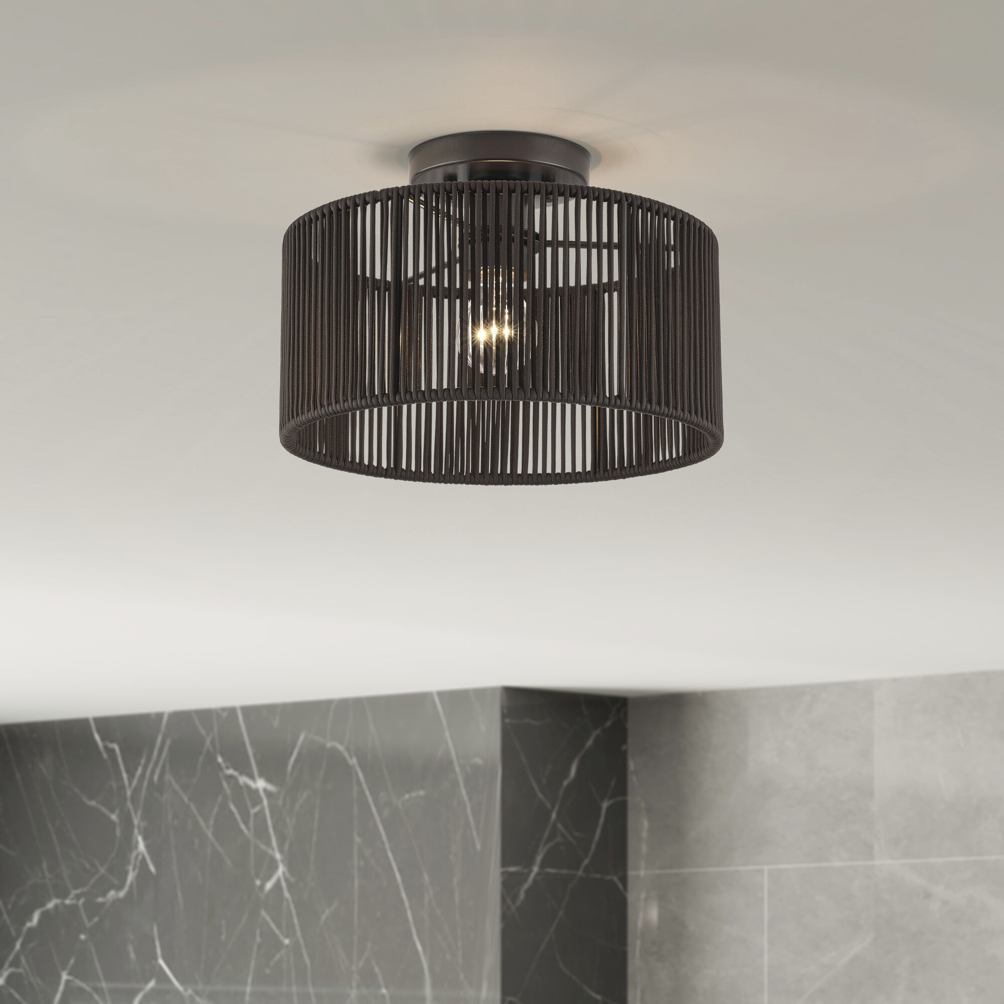 Acordia 1 Light 12 inch English Bronze Semi Flush Mount Ceiling Light, Medium