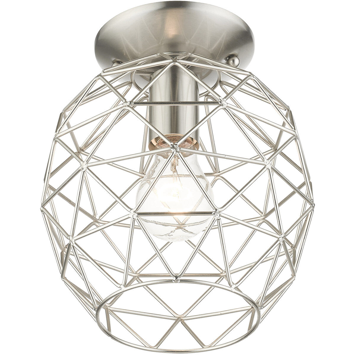 Geometrix 1 Light 8 inch Brushed Nickel Flush Mount Ceiling Light