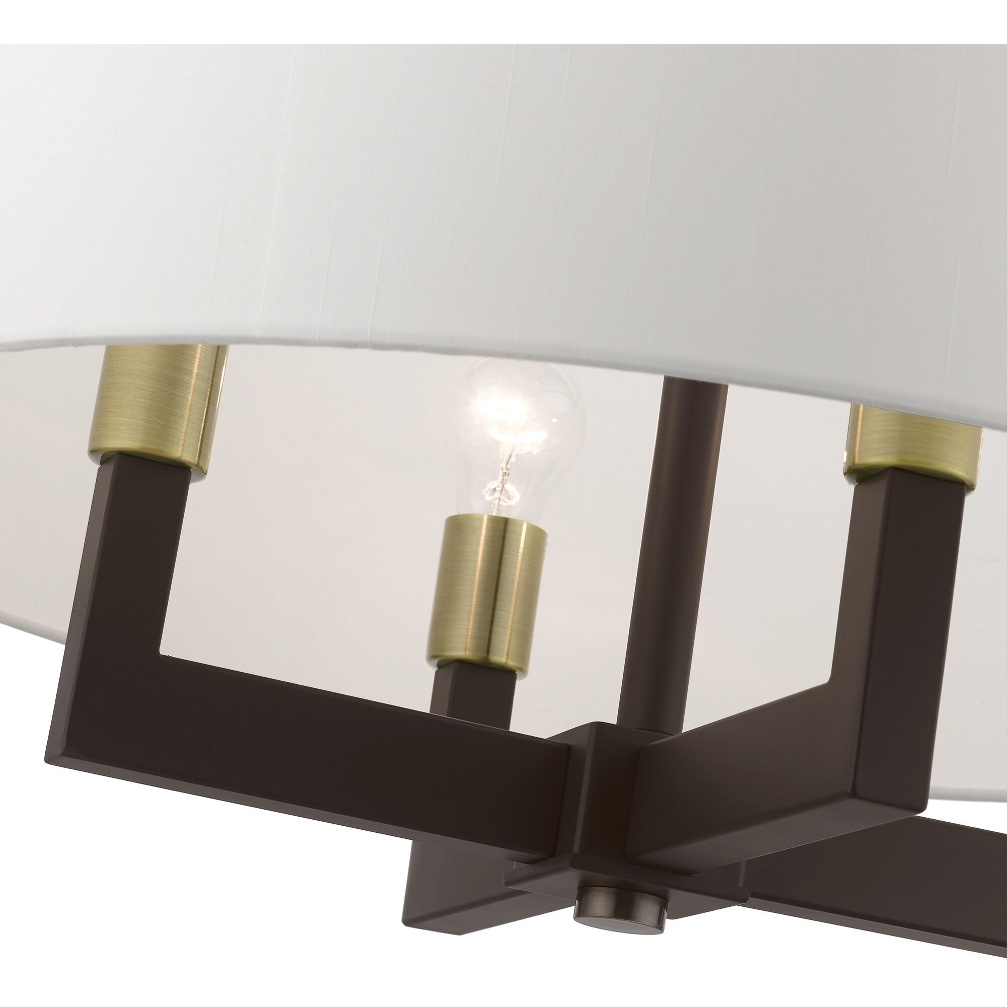 Cresthaven 4 Light 24 inch Bronze with Antique Brass Accents Pendant Chandelier Ceiling Light