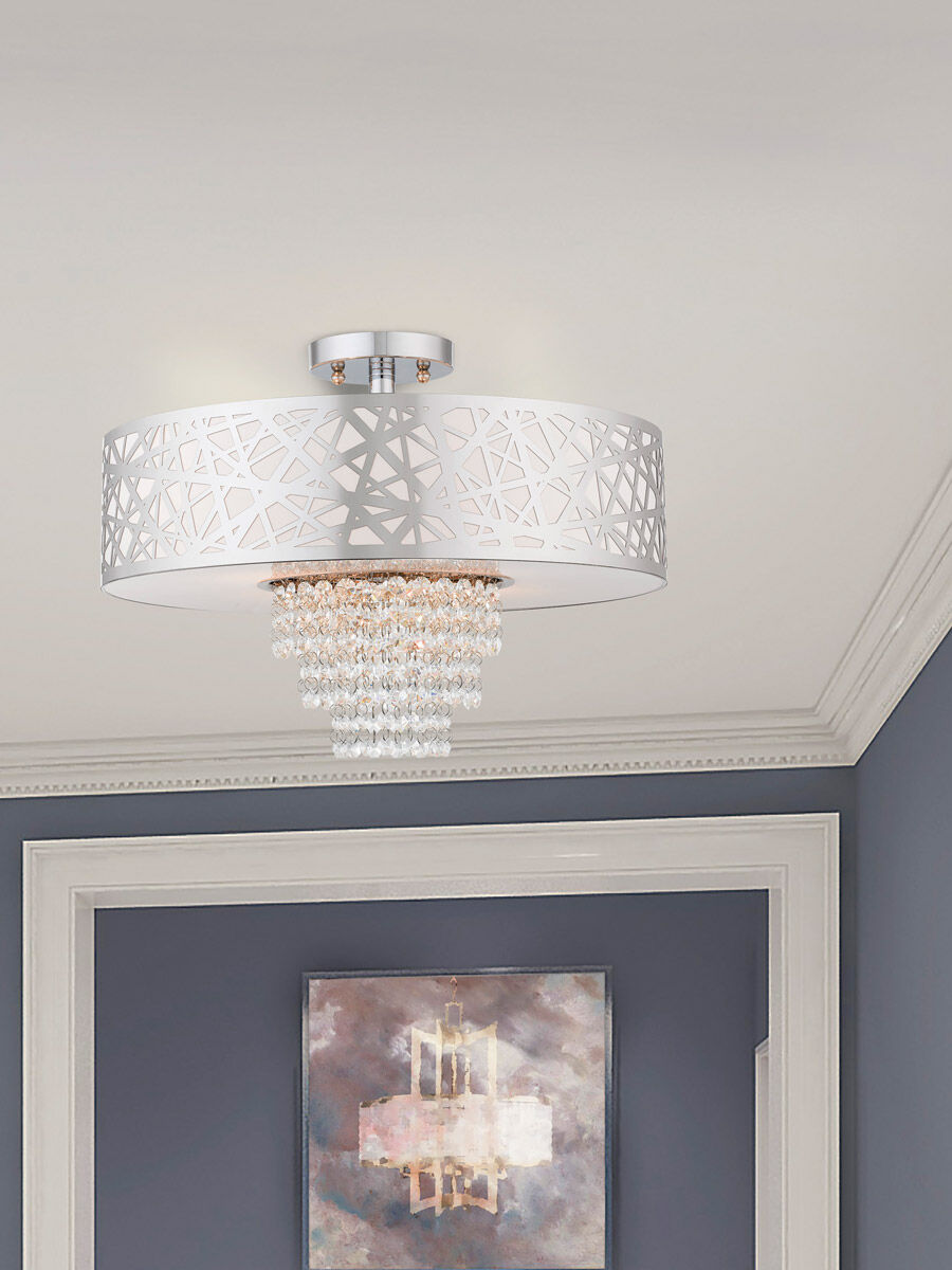 Allendale 4 Light 18 inch Polished Chrome Semi-Flush Mount Ceiling Light