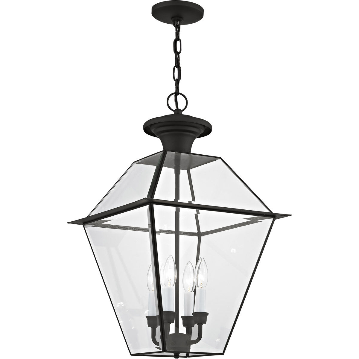 Westover 4 Light 15 inch Black Outdoor Pendant Lantern
