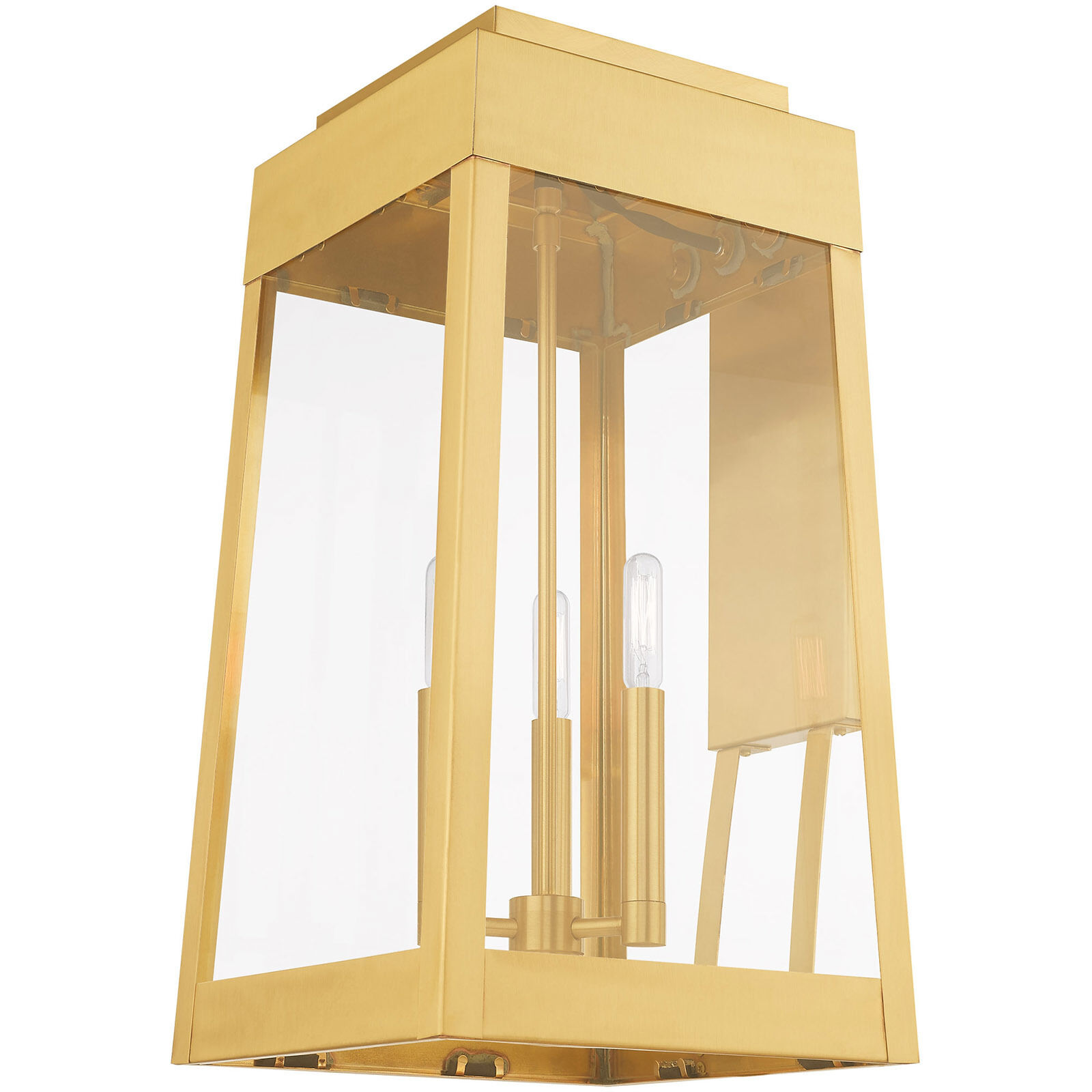 Oslo 3 Light 20 inch Satin Brass Outdoor Wall Lantern