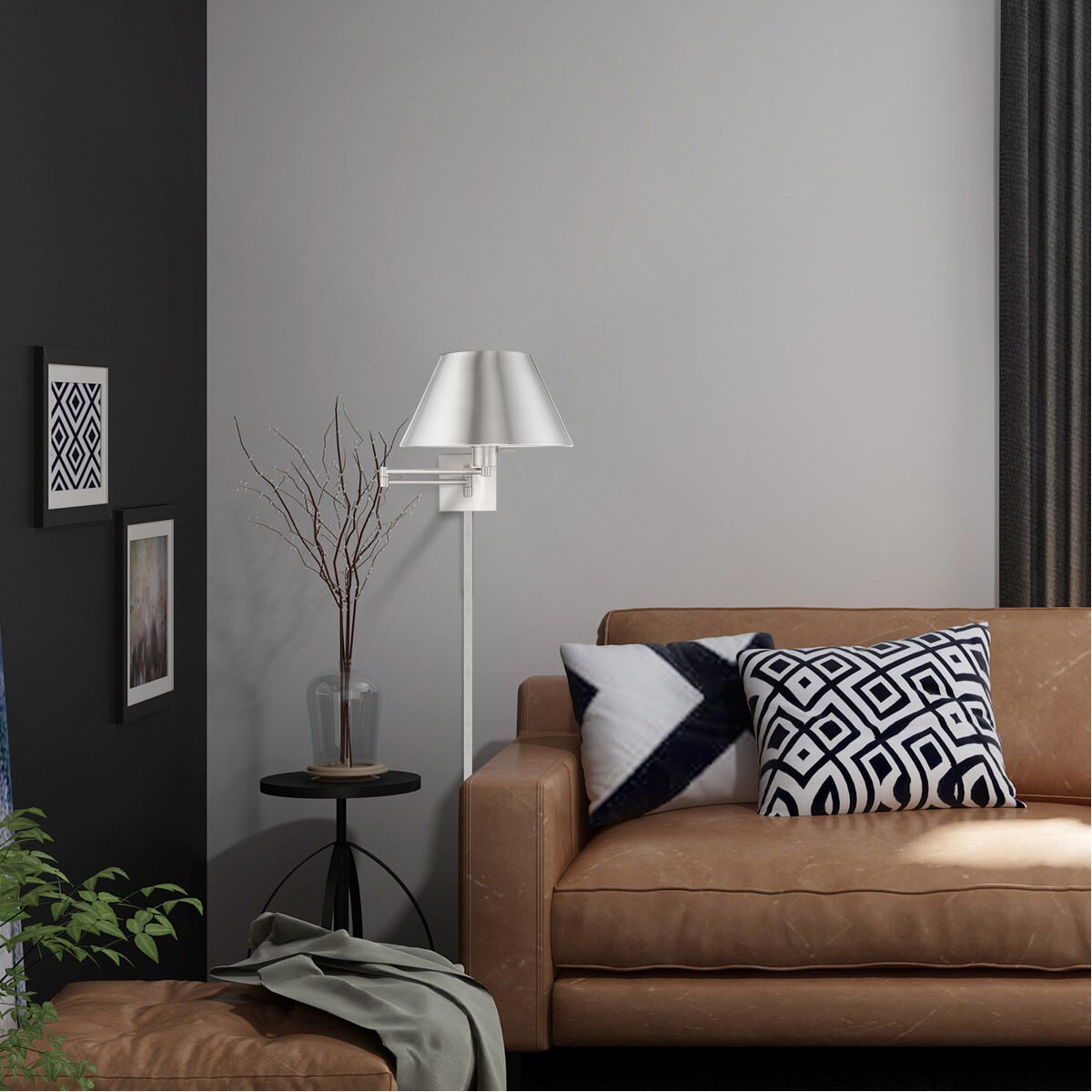 Allison 25 inch 100.00 watt Brushed Nickel Swing Arm Wall Lamp Wall Light