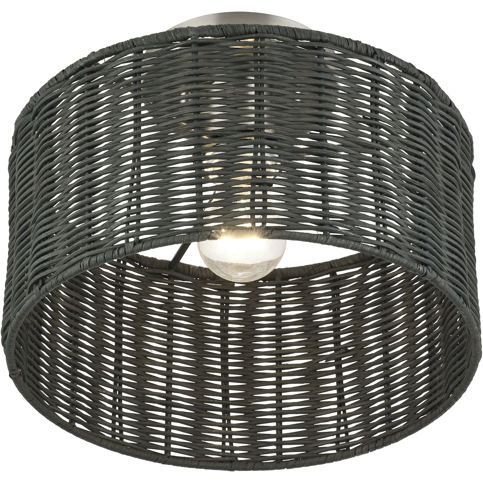 Weavington 1 Light 12 inch Brushed Nickel Semi Flush Mount Ceiling Light, Medium