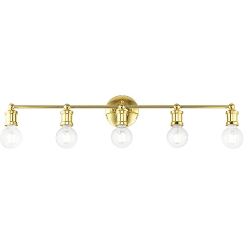 Lansdale 5 Light 34 inch Polished Brass Vanity Sconce Wall Light, Large