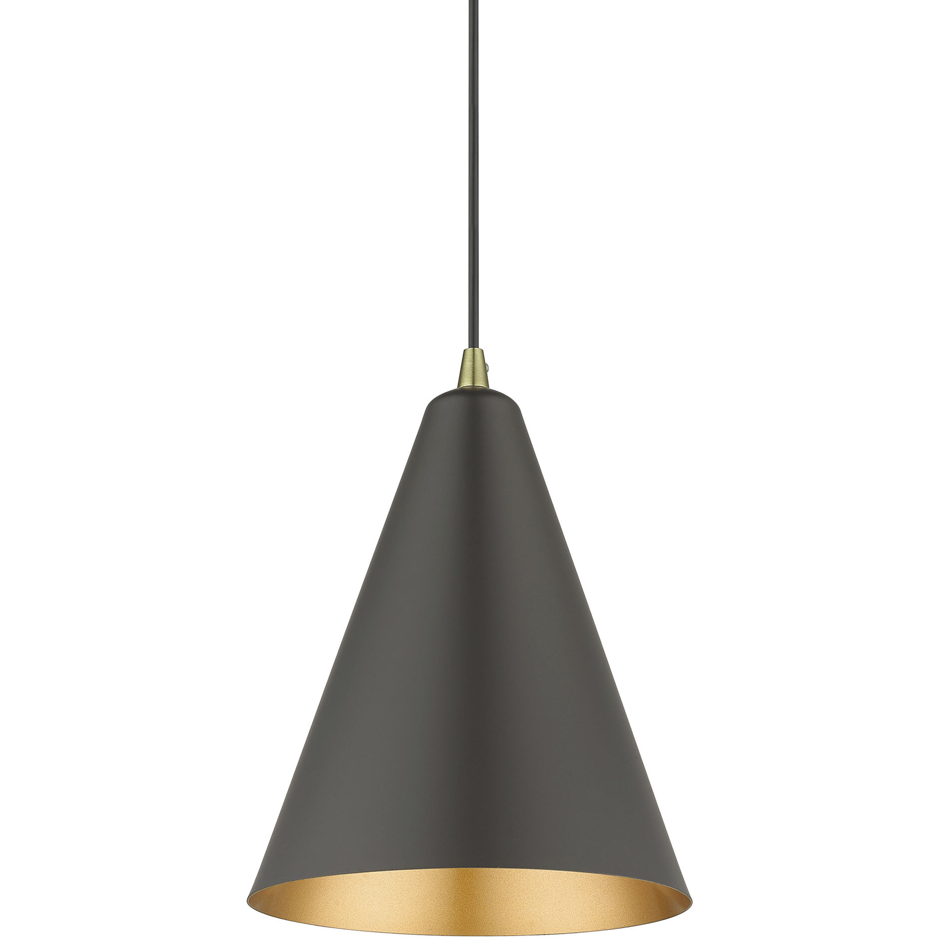 Dulce 1 Light 10 inch Bronze with Antique Brass Accents Pendant Ceiling Light in Bronze & Brushed Nickel