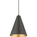 Dulce 1 Light 10 inch Bronze with Antique Brass Accents Pendant Ceiling Light in Bronze & Brushed Nickel