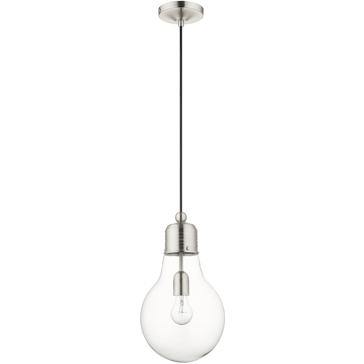 Pendants 1 Light 8 inch Brushed Nickel Pendant Ceiling Light