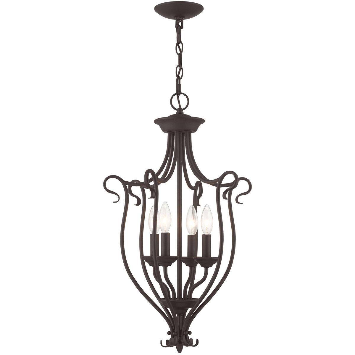 Coronado 4 Light 15 inch Bronze Foyer Chandelier Ceiling Light
