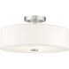 Meridian 3 Light 15 inch Brushed Nickel Semi-Flush Mount Ceiling Light