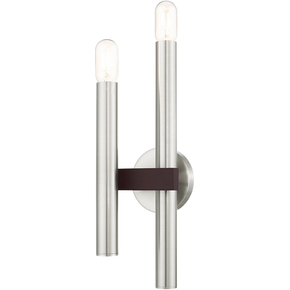 Helsinki 2 Light 7 inch Brushed Nickel with Bronze Accents Sconce Wall Light