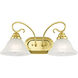 Coronado 2 Light 19 inch Polished Brass Bath Vanity Wall Light