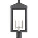 Nyack 3 Light 19.5 inch Black with Brushed Nickel Cluster Medium Outdoor Post Top Lantern