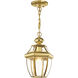 Monterey 1 Light 9 inch Polished Brass Outdoor Pendant Lantern