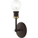 Lansdale 1 Light 5 inch Bronze with Antique Brass Accents Vanity Sconce Wall Light