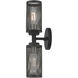 Industro 2 Light 5 inch Black with Brushed Nickel Accents Sconce Wall Light