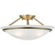 Newburgh 3 Light 16 inch Antique Brass Semi-Flush Ceiling Light