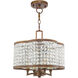 Grammercy 4 Light 14 inch Hand Painted Palacial Bronze Convertible Mini Chandelier/Ceiling Mount Ceiling Light