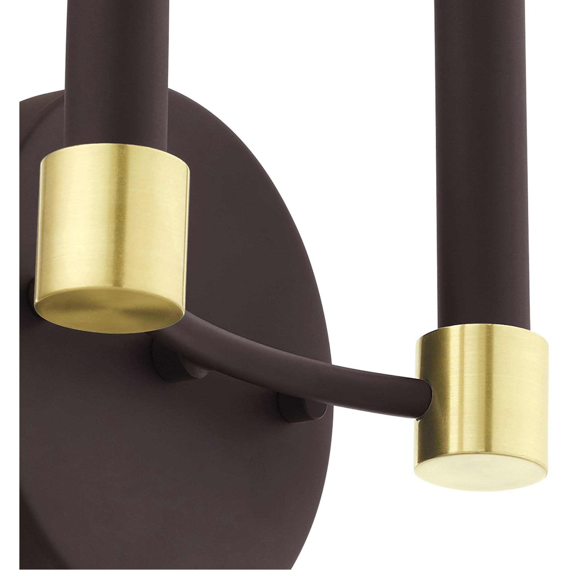 Karlstad 2 Light 7 inch Bronze with Satin Brass Accents ADA Sconce Wall Light