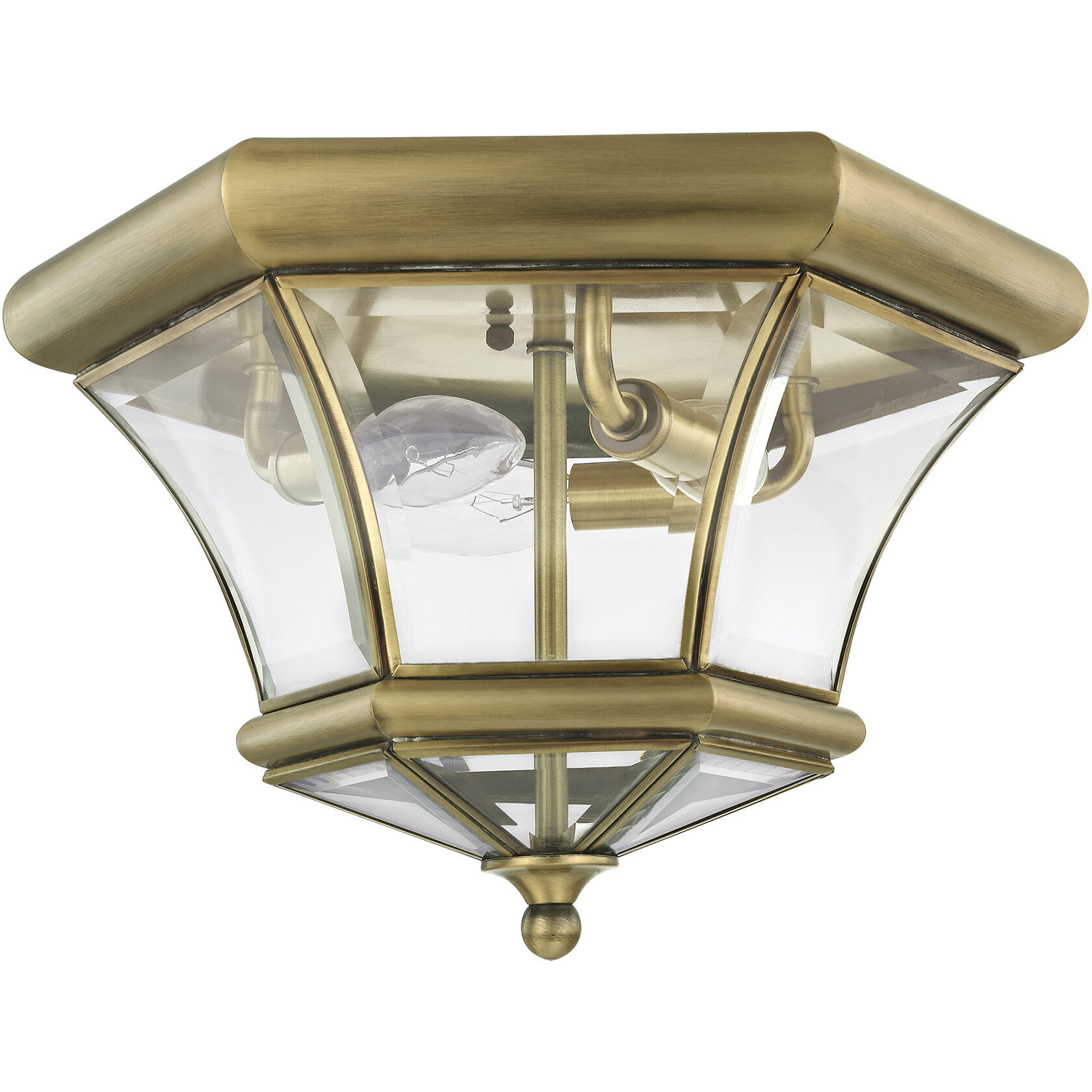 Monterey/Georgetown 3 Light 13 inch Antique Brass Outdoor Ceiling Mount