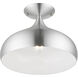 Amador 1 Light 12 inch Brushed Aluminum with Polished Chrome Accents Semi-Flush Mount Ceiling Light