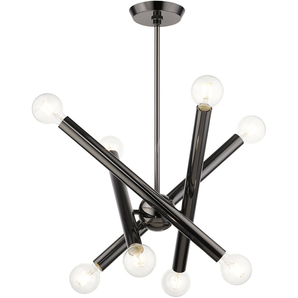 Stafford 8 Light 24 inch Black Chrome Chandelier Ceiling Light