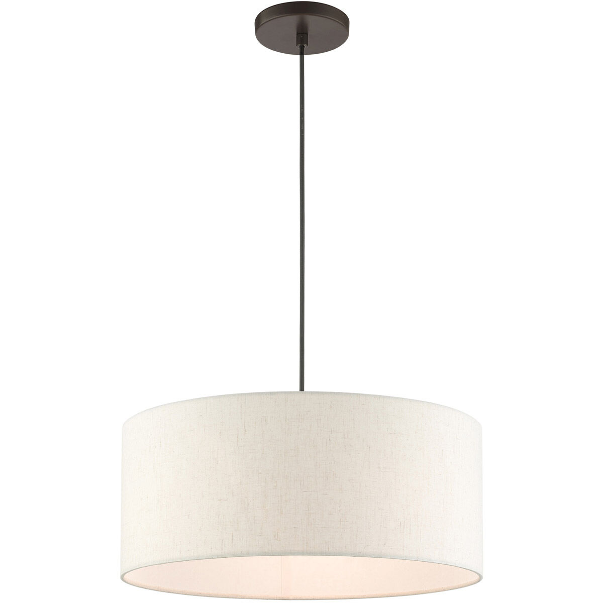 Meadow 3 Light 18 inch English Bronze Drum Pendant Ceiling Light 