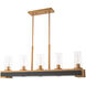 Buttonwood 8 Light 44 inch Aged Gold Linear Chandelier Ceiling Light