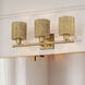 Weavington 3 Light 23.5 inch Antique Gold Leaf Vanity Wall Sconce Wall Light