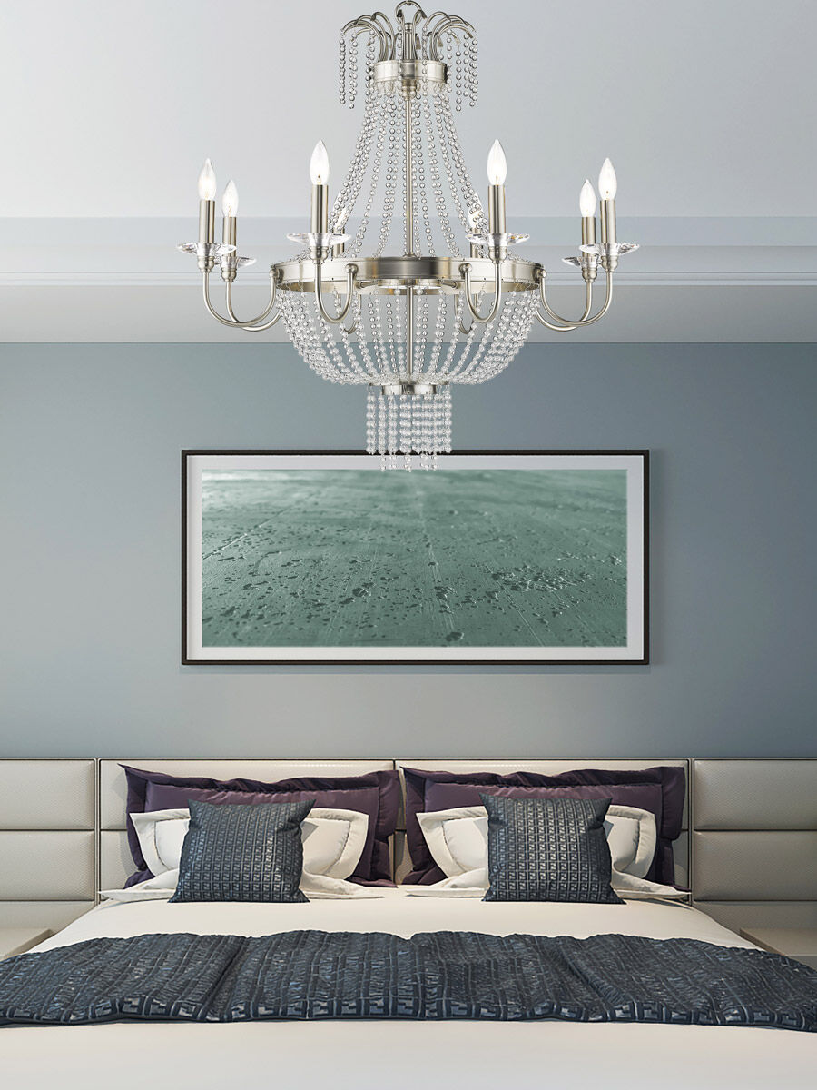 Valentina 8 Light 32 inch Brushed Nickel Chandelier Ceiling Light